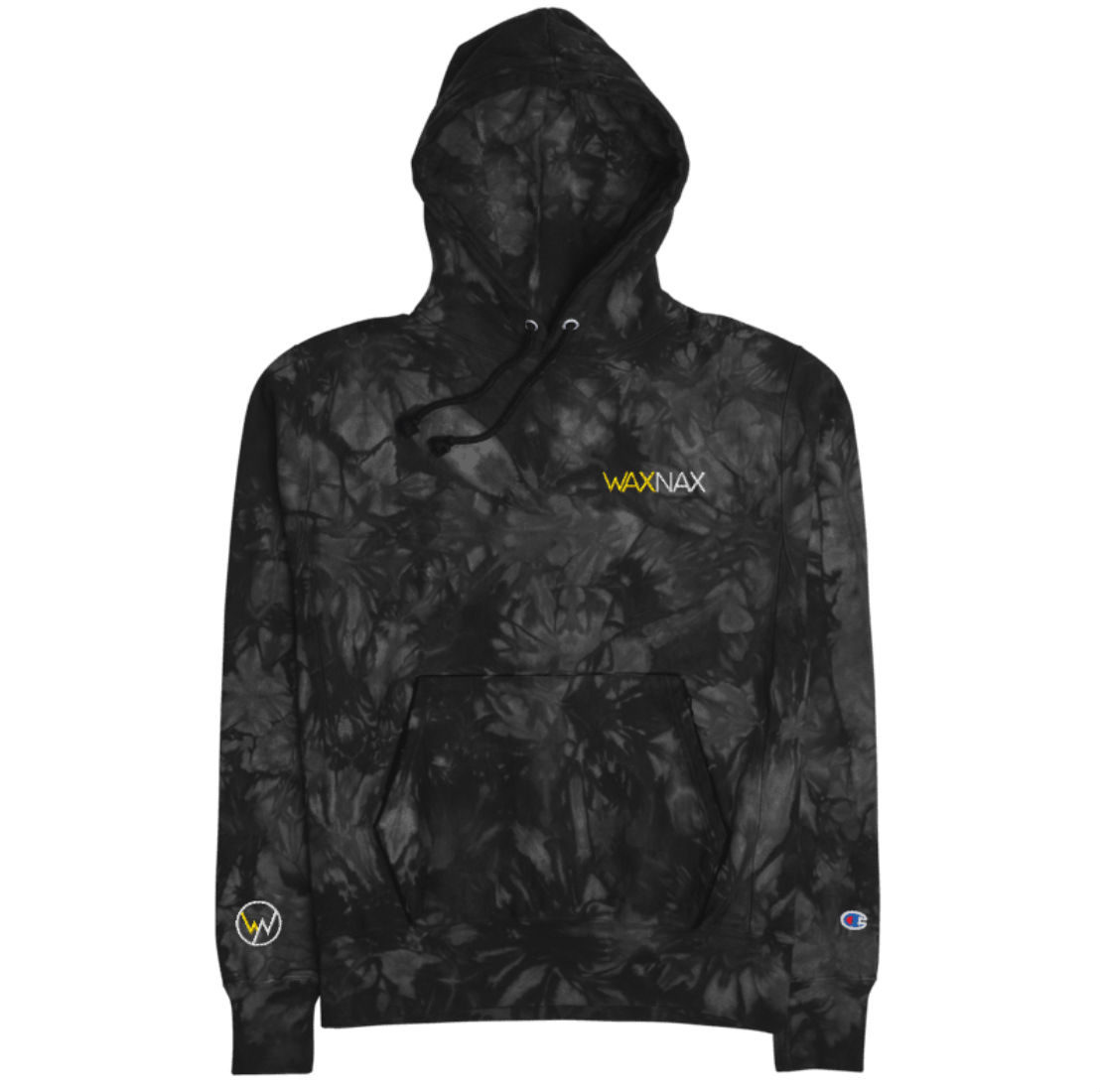 WaxNax Black Tie-Dye Champion Hoodie