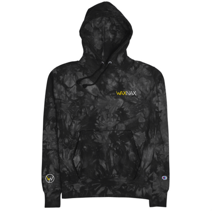 WaxNax Black Tie-Dye Champion Hoodie